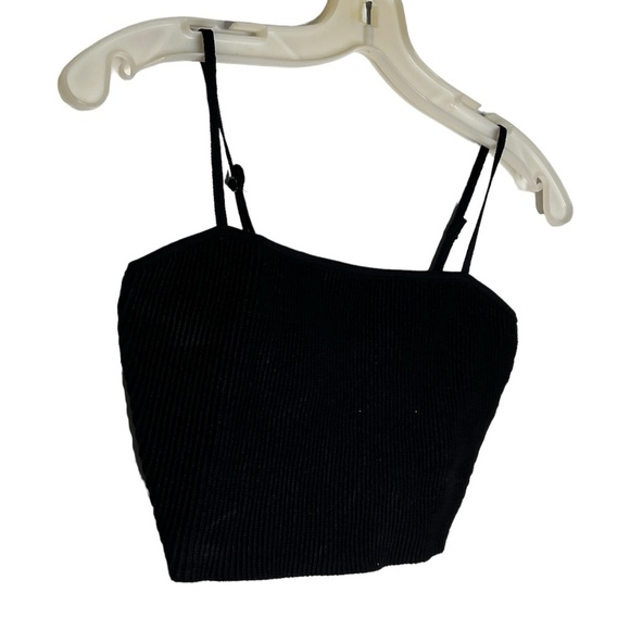 Babaton Ribbed Black Cropped Camisole Top - Picture 2 of 6